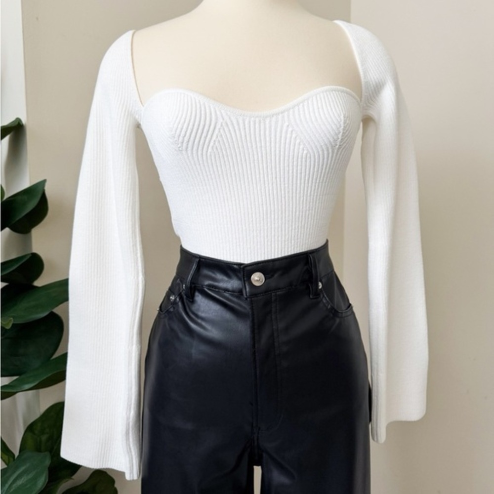 Pixie market white knit top